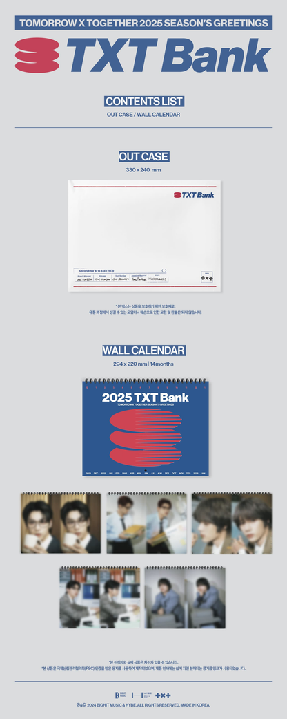 TOMORROW X TOGETHER 2025 WALL CALENDAR