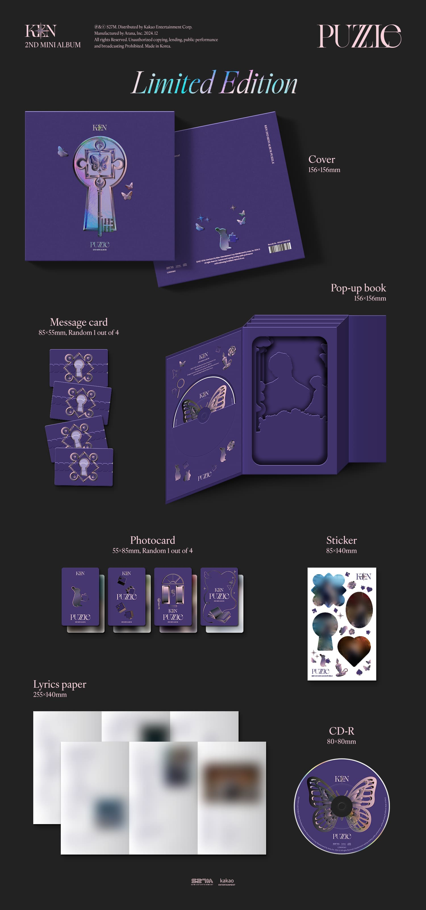 KEN 2nd Mini Album [PUZZLE] (Pop-up book Ver.)