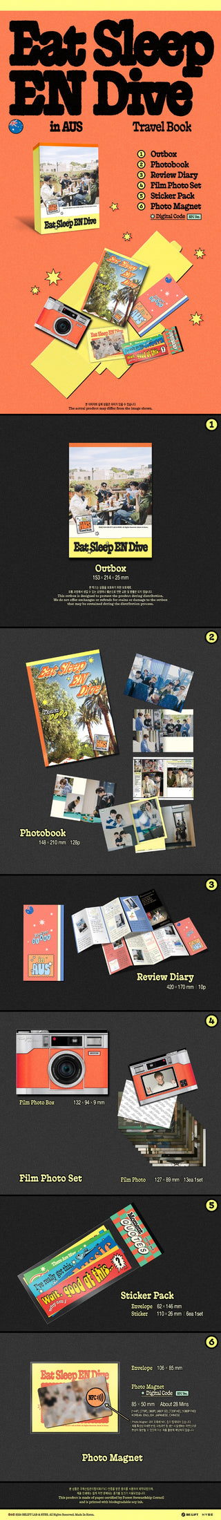 [PRE-ORDER] ENHYPEN [Eat Sleep EN Dive in AUS] TRAVEL BOOK