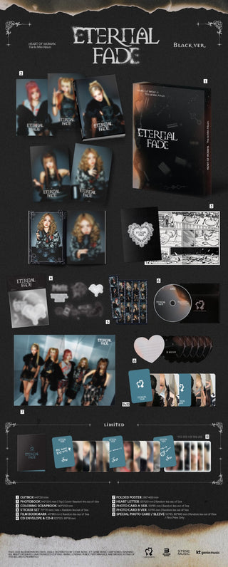 [PRE-ORDER] HEART OF WOMAN 1st Mini Album [ETERNAL FADE] (White Ver./Black Ver.)