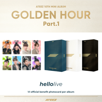 (hellolive) ATEEZ - 10TH MINI ALBUM [GOLDEN HOUR : Part.1] (Random Ver.)