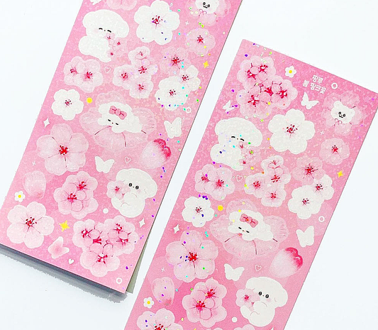 Pink Flower Deco Sticker Sheet