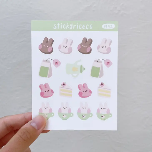 Sakura Tea Bunny Sticker Sheet