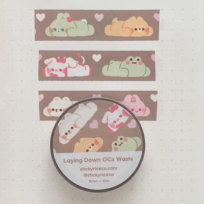 Laying Down Animals Washi Tape