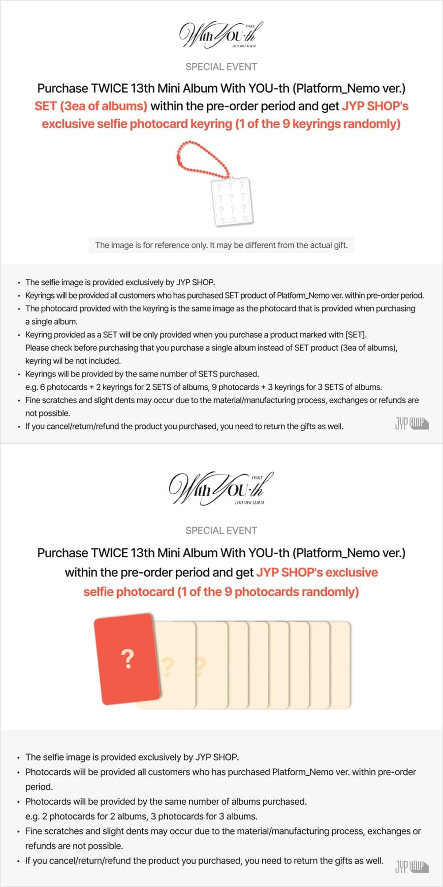 TWICE 13th Mini Album [With YOU-th] Nemo Ver. SET [JYP SHOP POB]