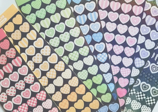 Pattern Heart Sticker Sheet