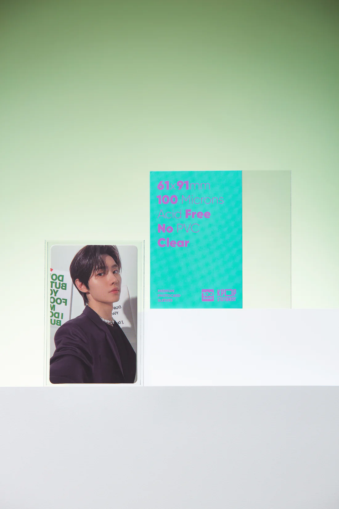 Clear Premium Photocard Sleeves, 61 x 91mm (Double Sleeve)