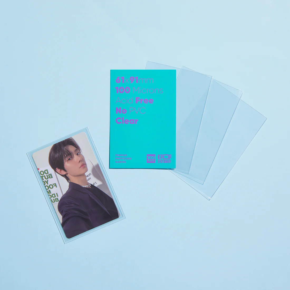 Clear Premium Photocard Sleeves, 61 x 91mm (Double Sleeve)