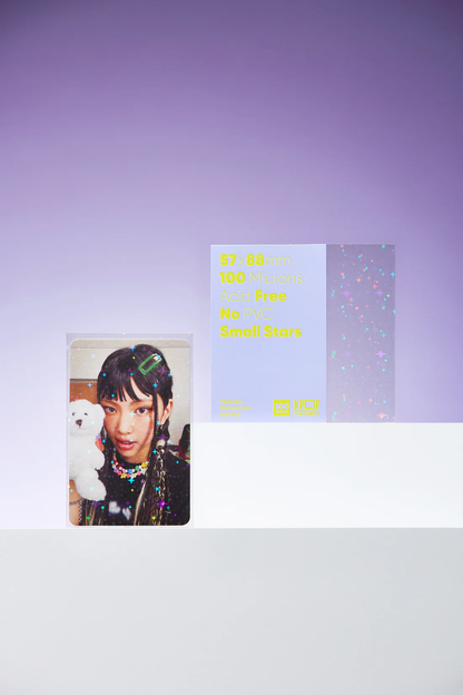 Holographic Small Stars Sleeves, 57 x 88mm