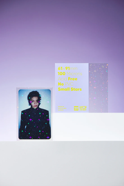 Holographic Small Stars Sleeves, 61 x 91mm (Double Sleeve)