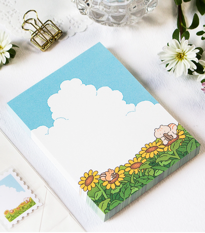 Squirrel  & Sunflower Picnic Memo Pad