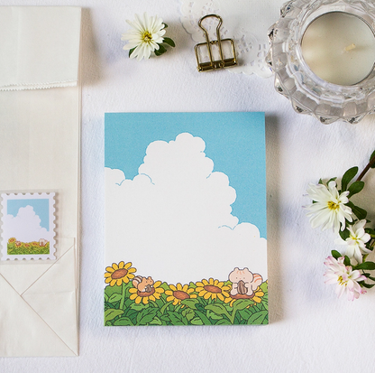 Squirrel  & Sunflower Picnic Memo Pad