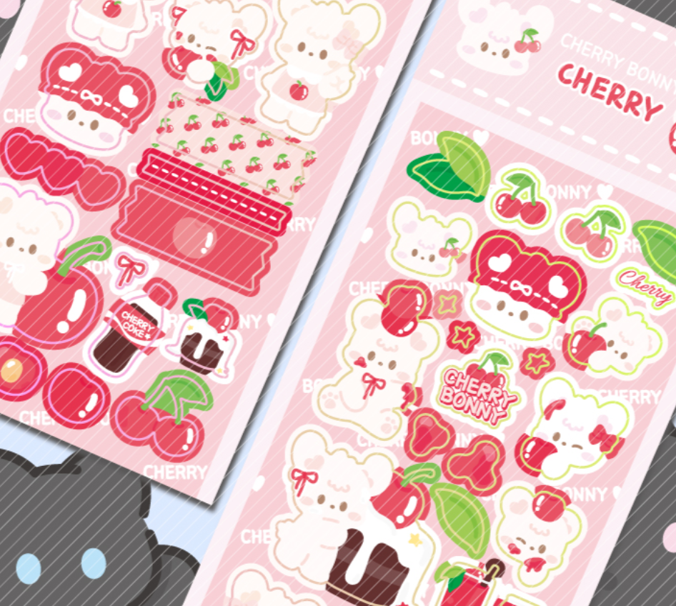 Cherry Sticker Sheet – IDOLL MUSIC, LLC