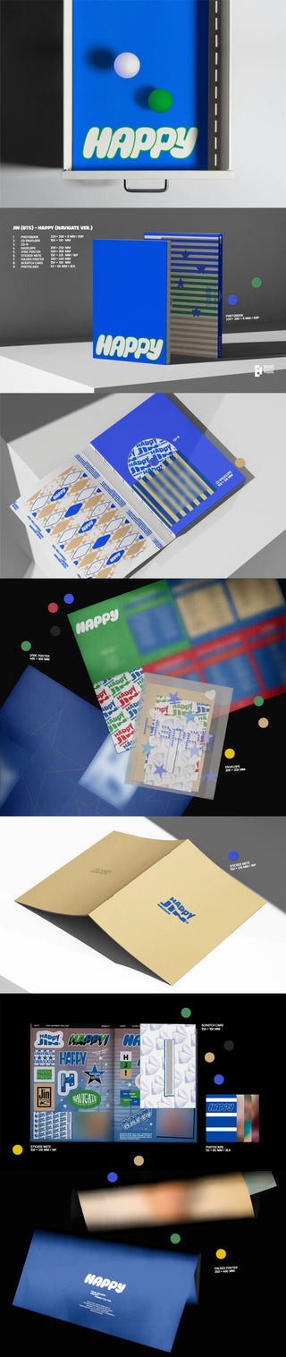 JIN (BTS) 1st Mini Album [HAPPY] (Ver. 1 Journey / Ver. 2 Imagine / Ver. 3 Navigate)