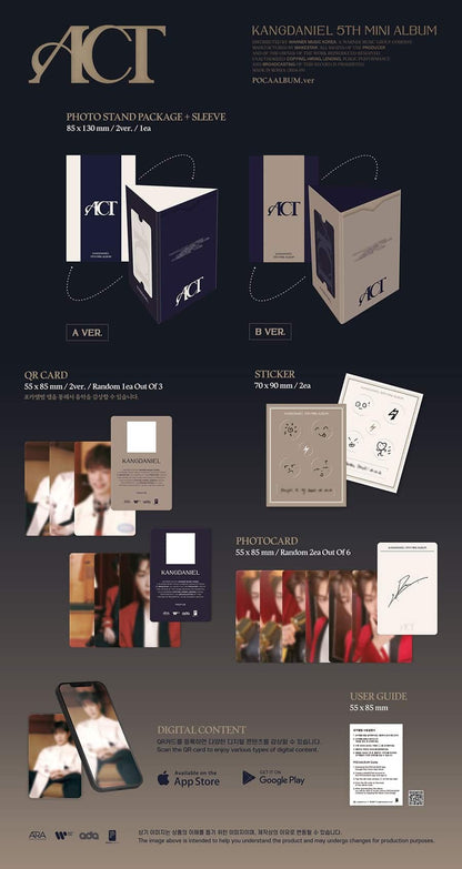 KANG DANIEL 5th Mini Album [ACT] (POCAALBUM ver.)