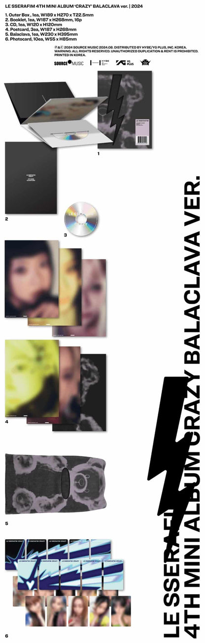 LE SSERAFIM 4th Mini Album [CRAZY] (BALACLAVA ver.)