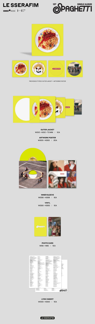 LE SSERAFIM 1st Single Album [SPAGHETTI] (Vinyl Ver.)