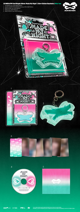 [PRE-ORDER] LE SSERAFIM 2nd Single Album [Made My Night] (Glow Clicker Keychain ver.)