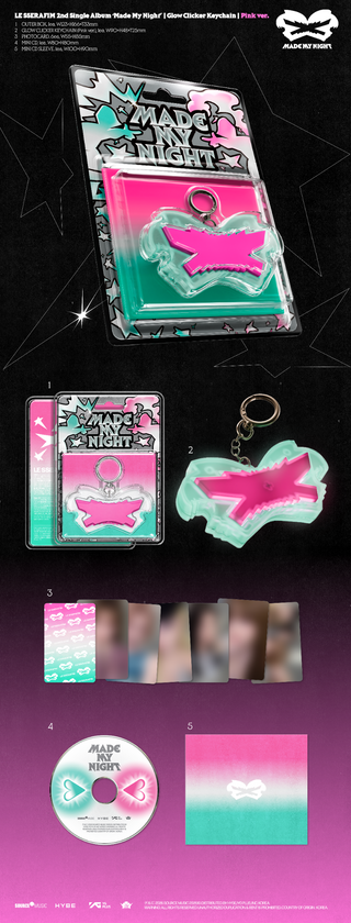 [PRE-ORDER] LE SSERAFIM 2nd Single Album [Made My Night] (Glow Clicker Keychain ver.)