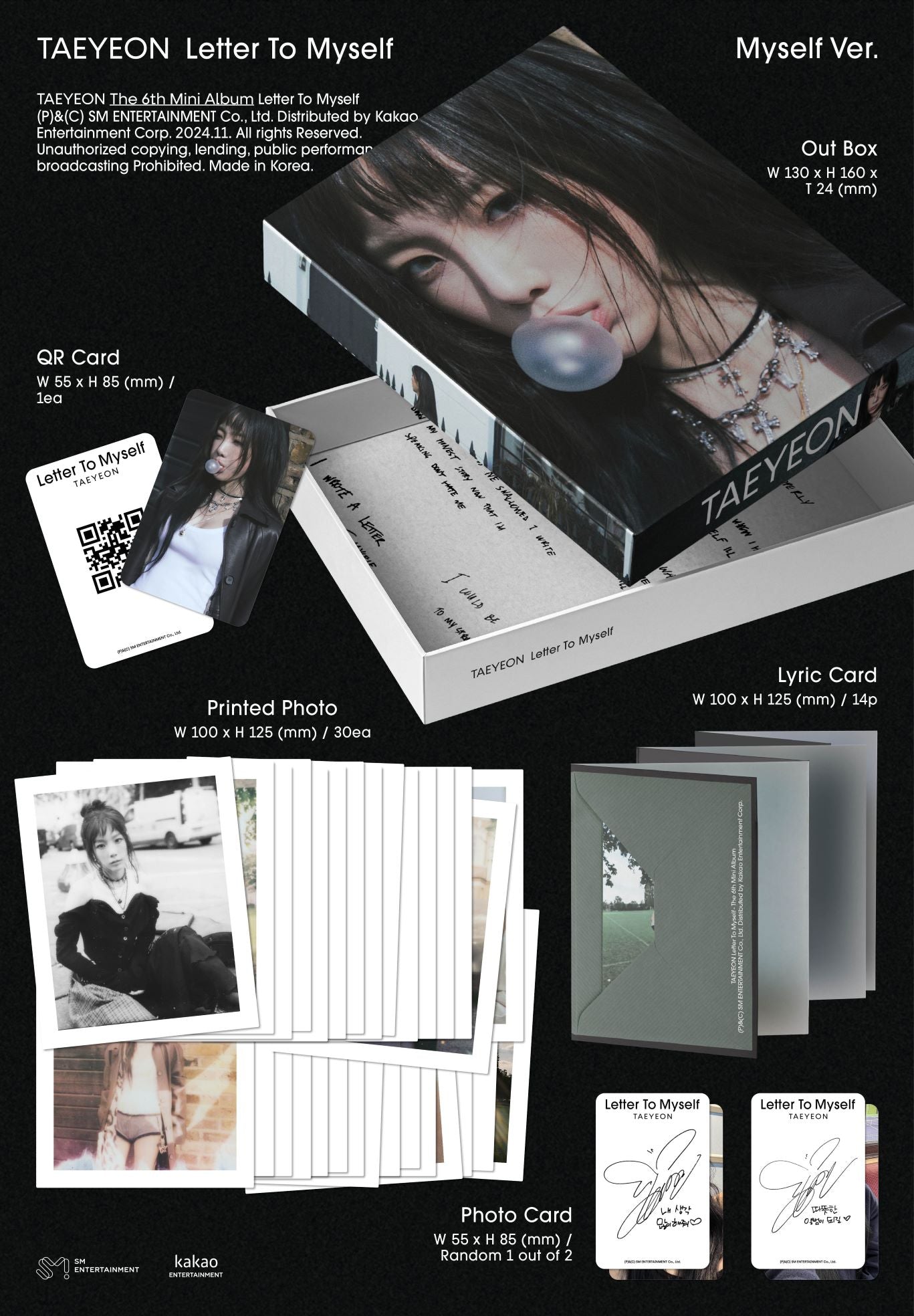 TAEYEON 6th Mini Album [Letter To Myself] (Myself Ver.)