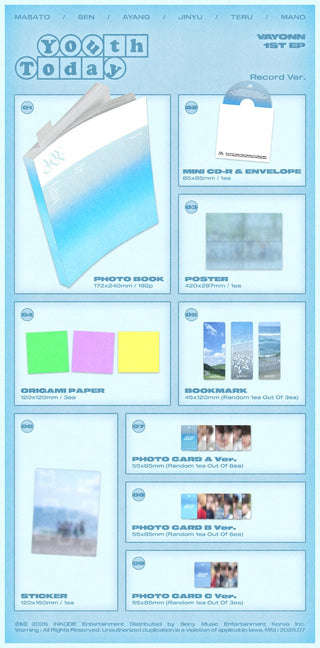 [PRE-ORDER] VAYONN 1st EP [Youth Today] (Record Ver.)